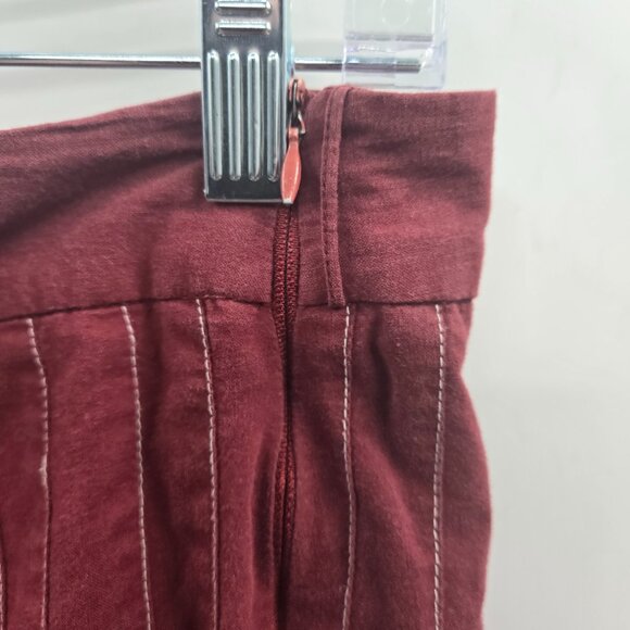 Vintage Y2K Fashion Terminal Burgundy Embroidery Beads 100% Cotton Maxi Skirt XL - Picture 7 of 11